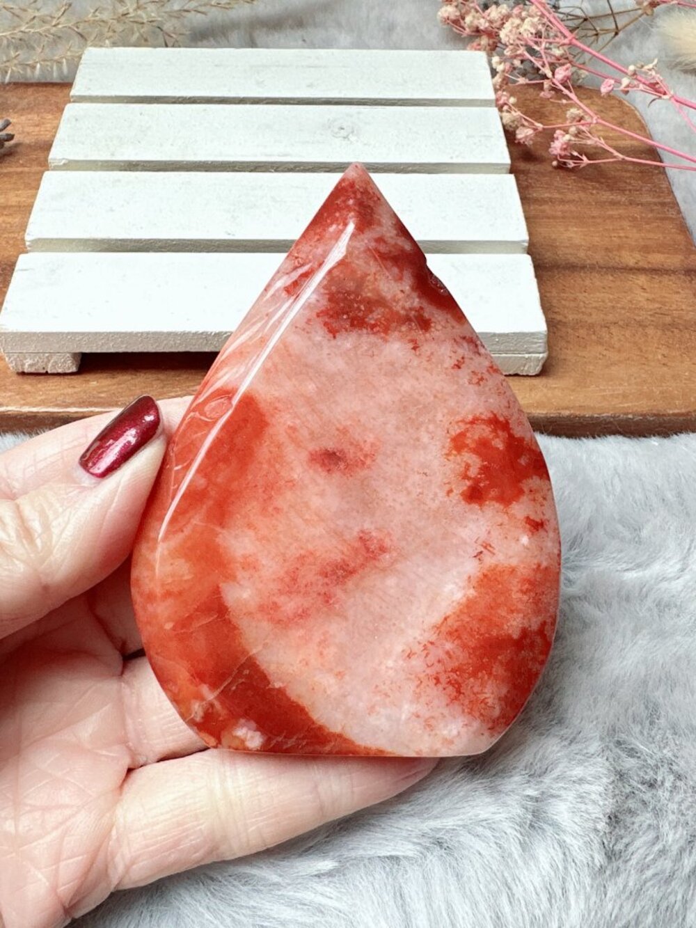 Gorgeous Carnelian with Flower Agate Flame/Free Form